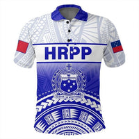 Samoa HRPP Polo Shirt Polynesian Pattern Unisex Blue - Polynesian Pride