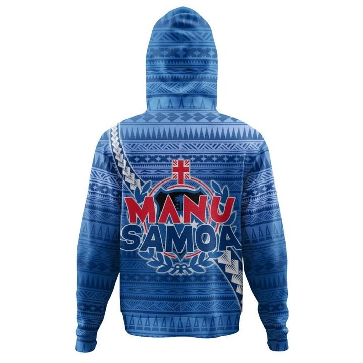Manu Samoa Rugby Zip Hoodie Coat of Arms - Polynesian Pride