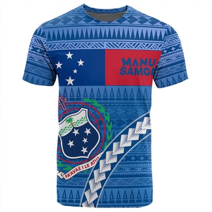 Samoa T Shirt Manu Samoa Rugby Unisex Blue - Polynesian Pride