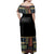 Fiji Bula Dress - Colorful Tapa Off Shoulder Long Dress - Polynesian Pride