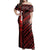 Tonga Polynesian Style Off Shoulder Long Dress Women Red - Polynesian Pride