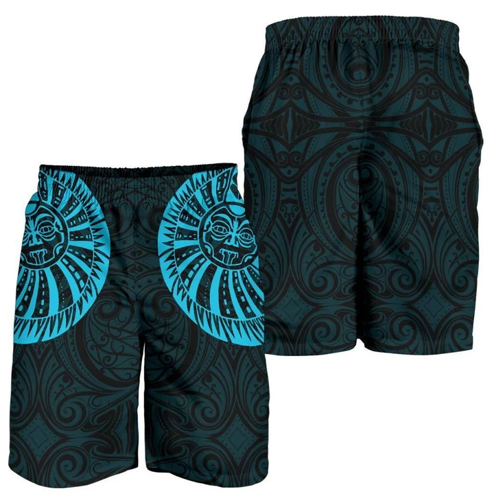 Polynesian Pride Short - New Zealand Maori Shorts, Maori Warrior Tattoo Men Shorts - Blue Male Black - Polynesian Pride