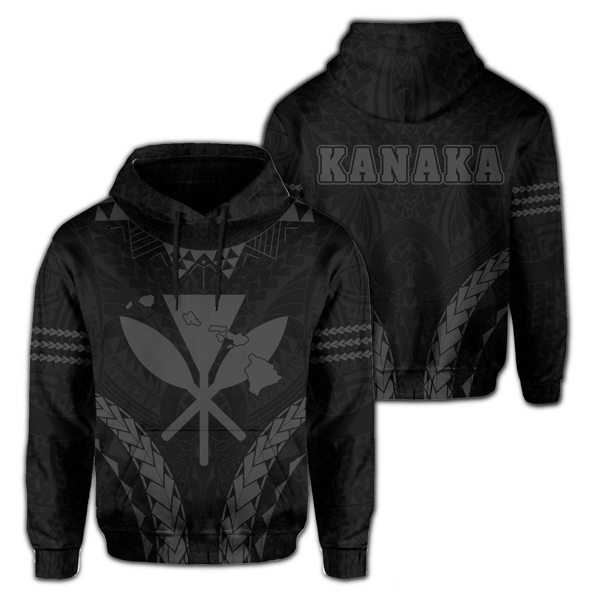 Polynesian Kakau Kanaka Map Hawaii Hoodie Sport Style Version 2.0 Gray Unisex Gray - Polynesian Pride