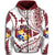 Tonga Hoodie Emancipation Day Kupesi Pattern No.1 White LT9 Zip Hoodie - Polynesian Pride