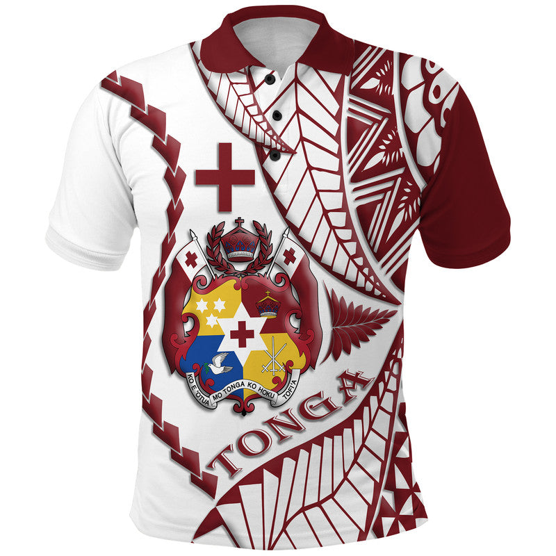 Custom Tonga Emancipation Day Polo Shirt Kupesi Pattern No.1 White LT9 Adult - Polynesian Pride