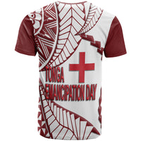 Tonga Emancipation Day T Shirt Kupesi Pattern No.1 White LT9 - Polynesian Pride