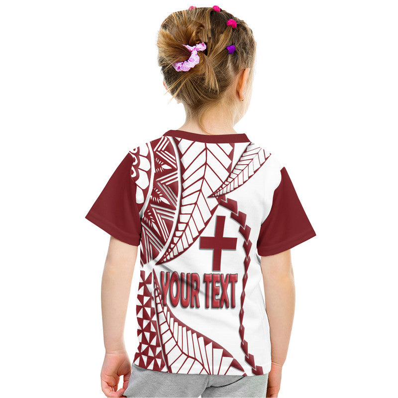 Custom Tonga Emancipation Day T Shirt Kupesi Pattern No.1 White LT9 - Polynesian Pride