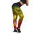 American Samoa Polynesian Women's Leggings - Humpback Whale with Tropical Flowers Yellow - Polynesian Pride