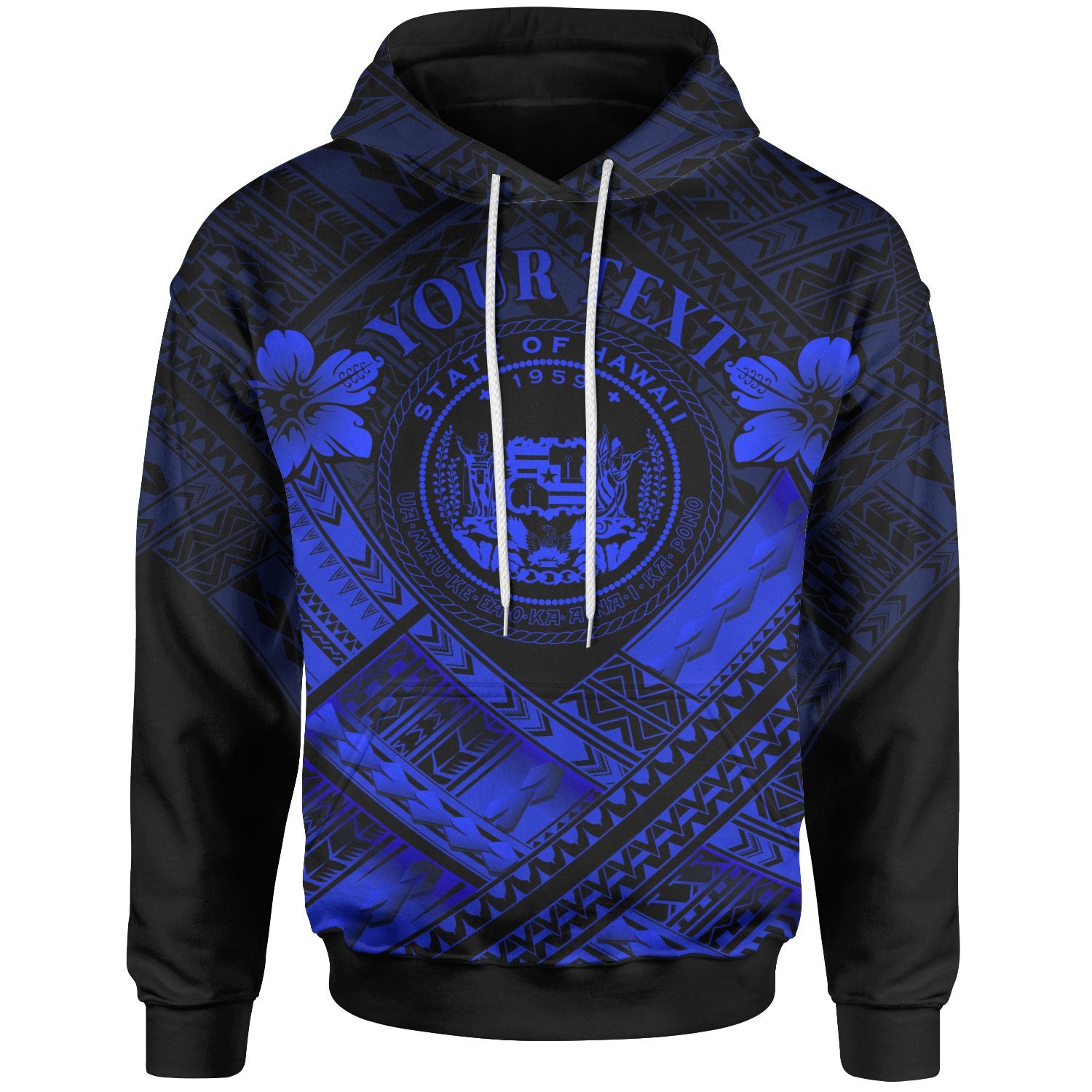 Hawaii Custom Hoodie Blue Seal Polynesian Patterns Unisex Blue - Polynesian Pride