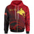 Papua New Guinea Custom Zip up Hoodie Raggiana Bird of Paradise Polynesian Patterns Unisex Red - Polynesian Pride