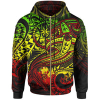 Chuuk Zip up Hoodie Reggae Shark Polynesian Tattoo Unisex Reggae - Polynesian Pride