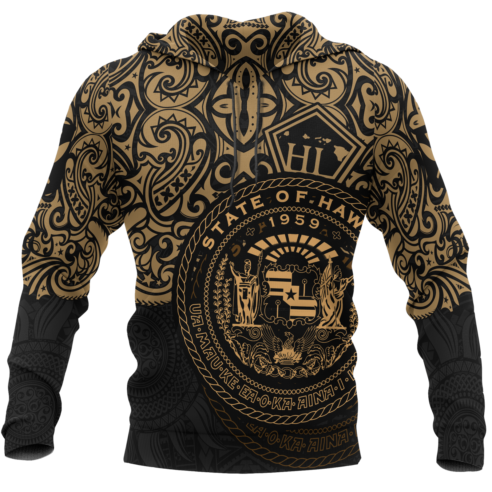 Polynesian Hawaii Hoodie Pride of Hawaii Unisex BLACK - Polynesian Pride