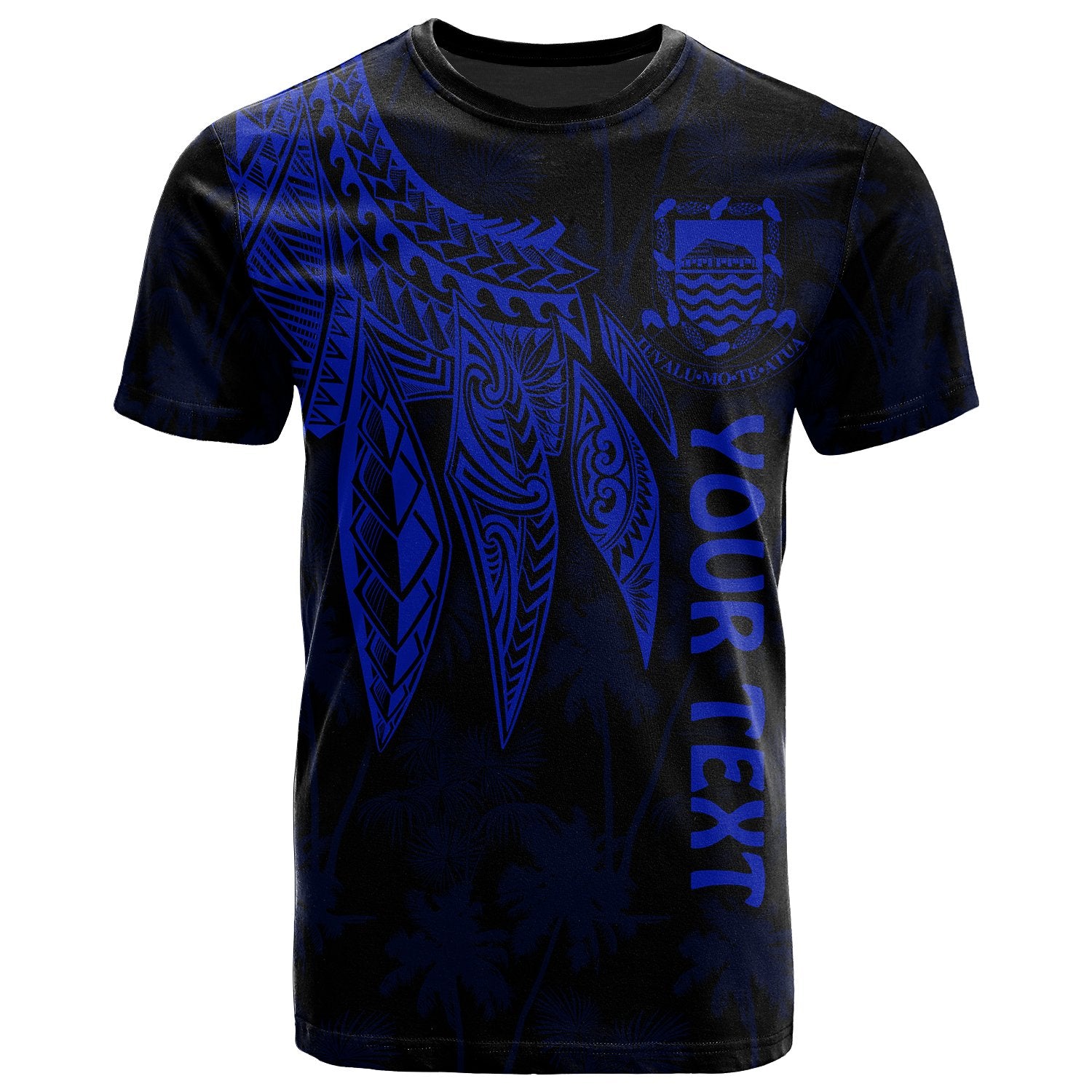 Tuvalu Custom T Shirt Polynesian Wings (Blue) Unisex Blue - Polynesian Pride