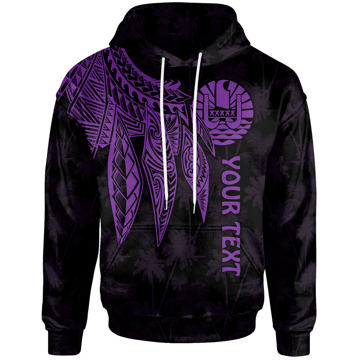 Tahiti Custom Hoodie Polynesian Wings (Purple) Unisex Purple - Polynesian Pride