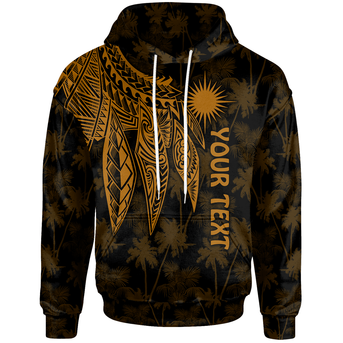 Marshall Islands Custom Hoodie Polynesian Wings (Golden) Unisex Golden - Polynesian Pride