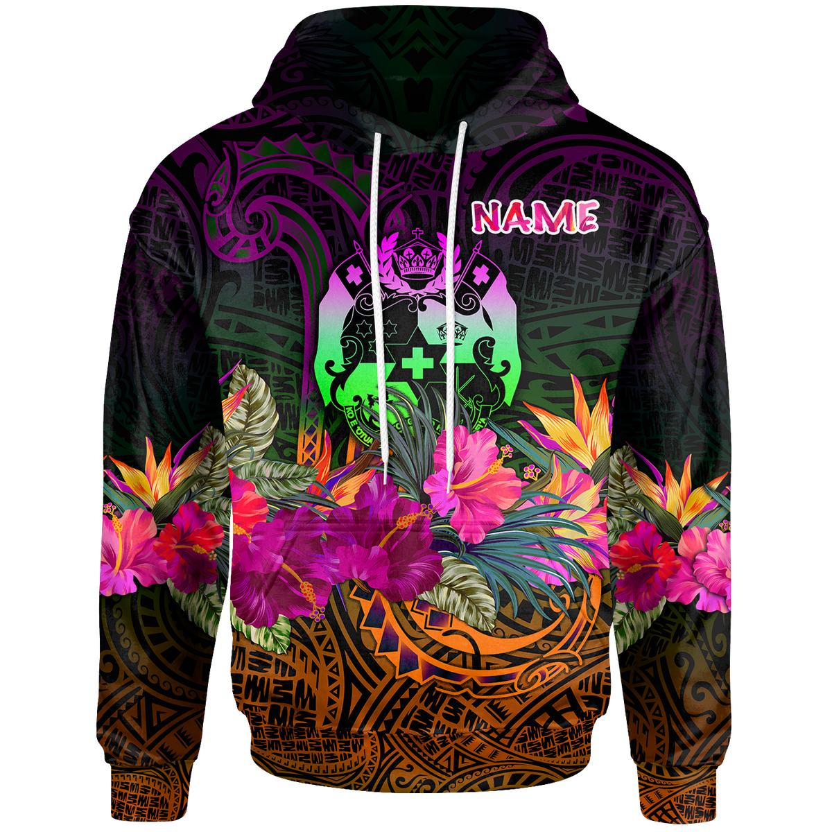 Tonga Polynesian Custom Hoodie Summer Hibiscus Unisex Reggae - Polynesian Pride