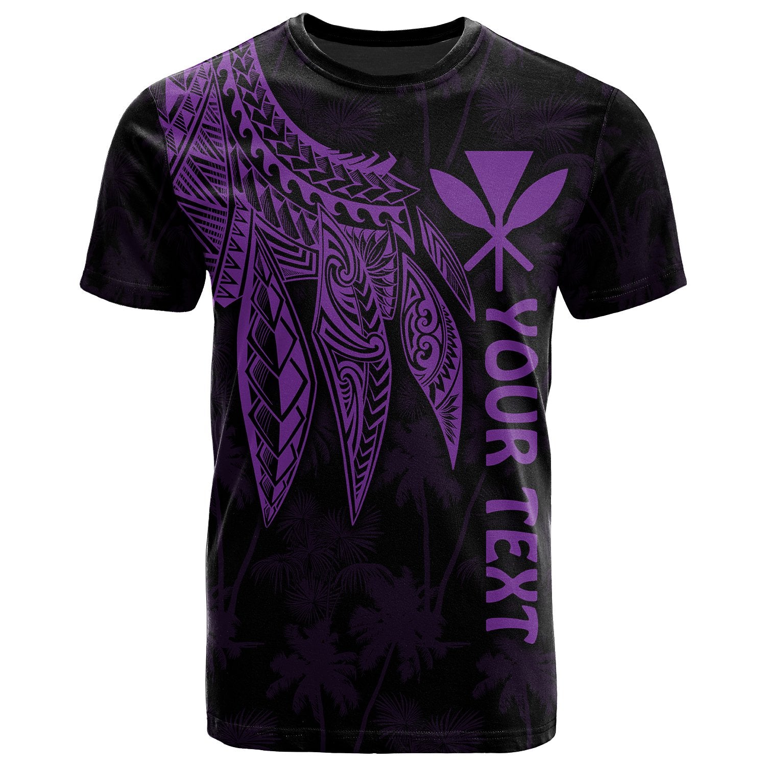 Polynesian Hawaii Kanaka Maoli Custom T shirt Polynesian Wings (Purple) Unisex Purple - Polynesian Pride