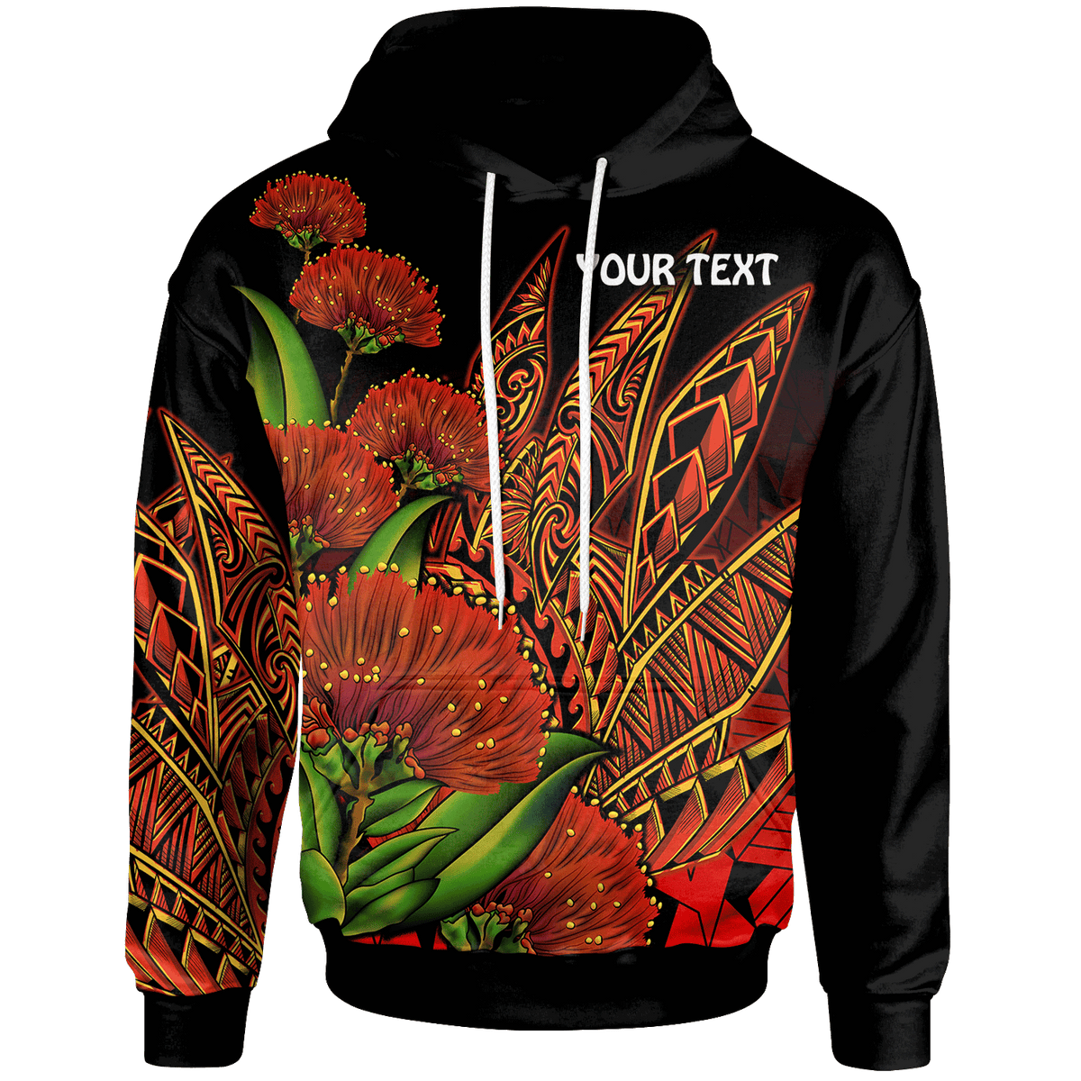 Polynesian Hawaii Custom Hoodie Ohia Lehua Unisex Red - Polynesian Pride