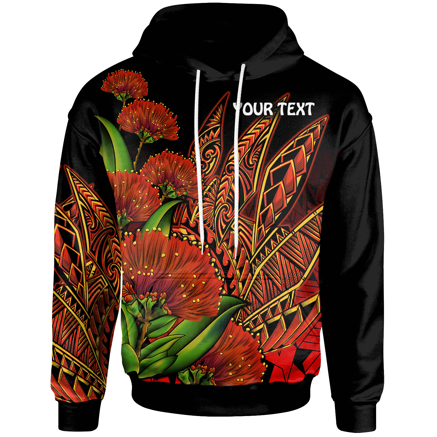 Polynesian Hawaii Custom Hoodie Ohia Lehua Unisex Red - Polynesian Pride