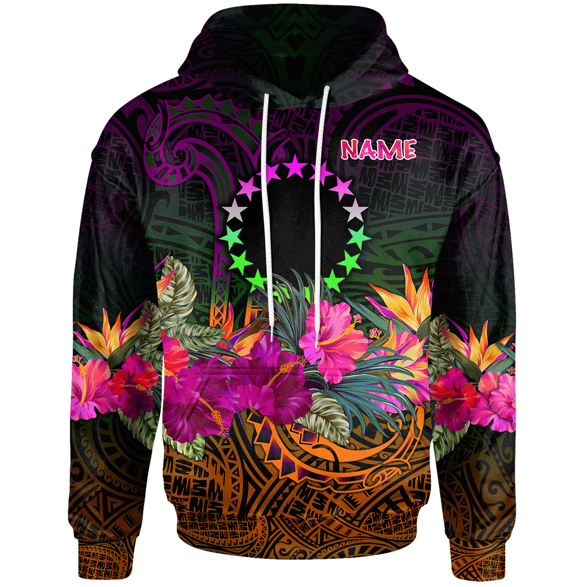 Cook Islands Custom Polynesian Hoodie Summer Hibiscus Unisex Reggae - Polynesian Pride