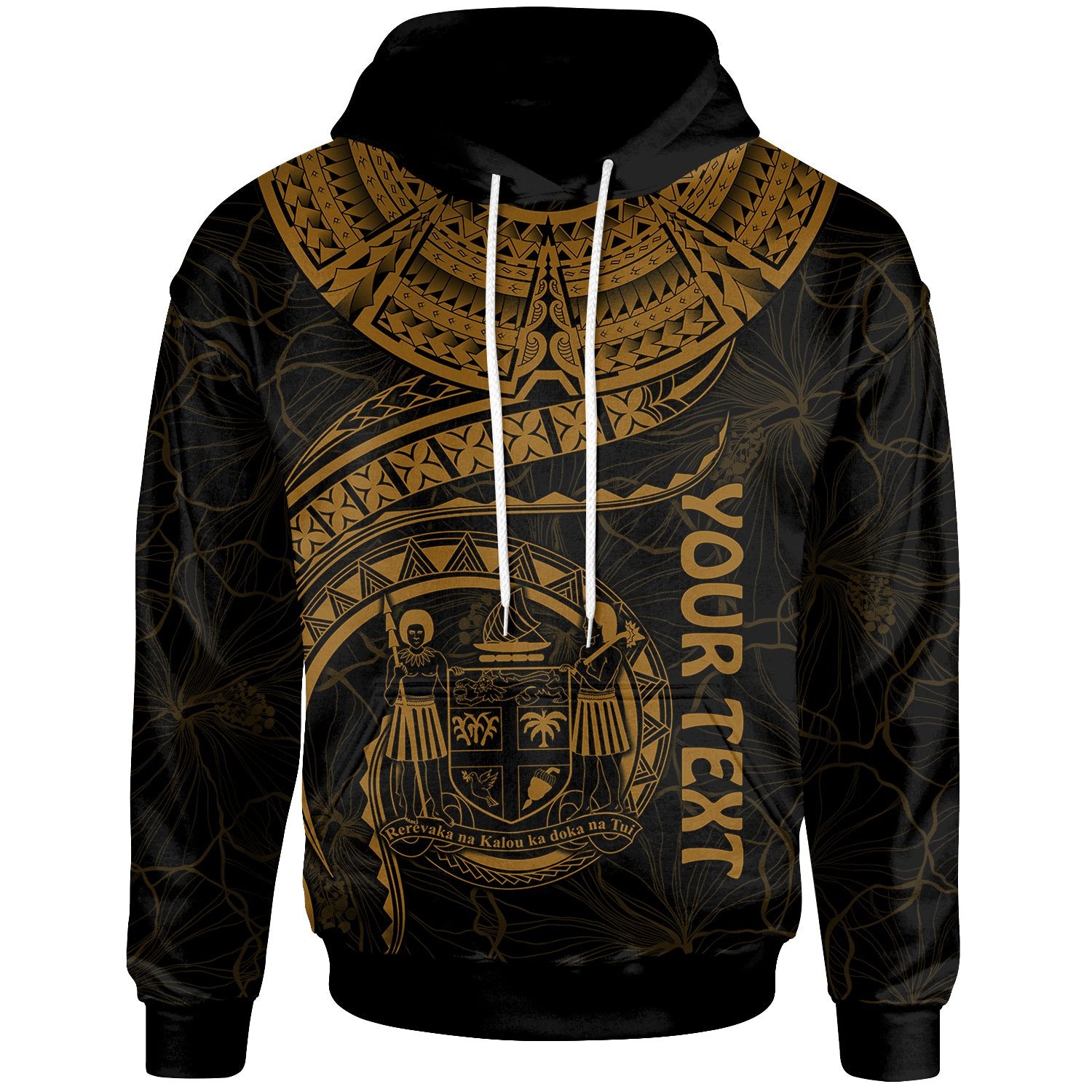 Fiji Polynesian Custom Hoodie Fiji Waves (Golden) Unisex Golden - Polynesian Pride