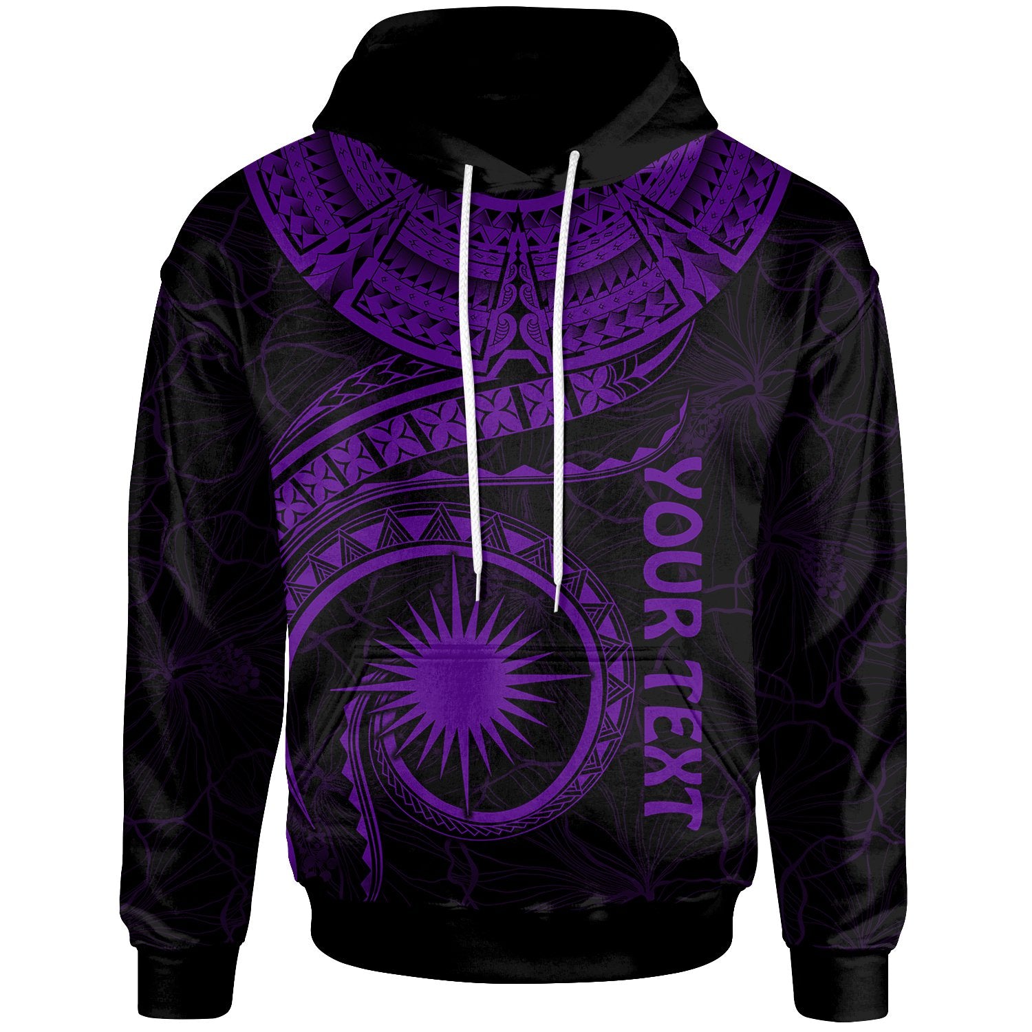 Marshall Islands Polynesian Custom Hoodie Marshall Islands Waves (Purple) Unisex Purple - Polynesian Pride