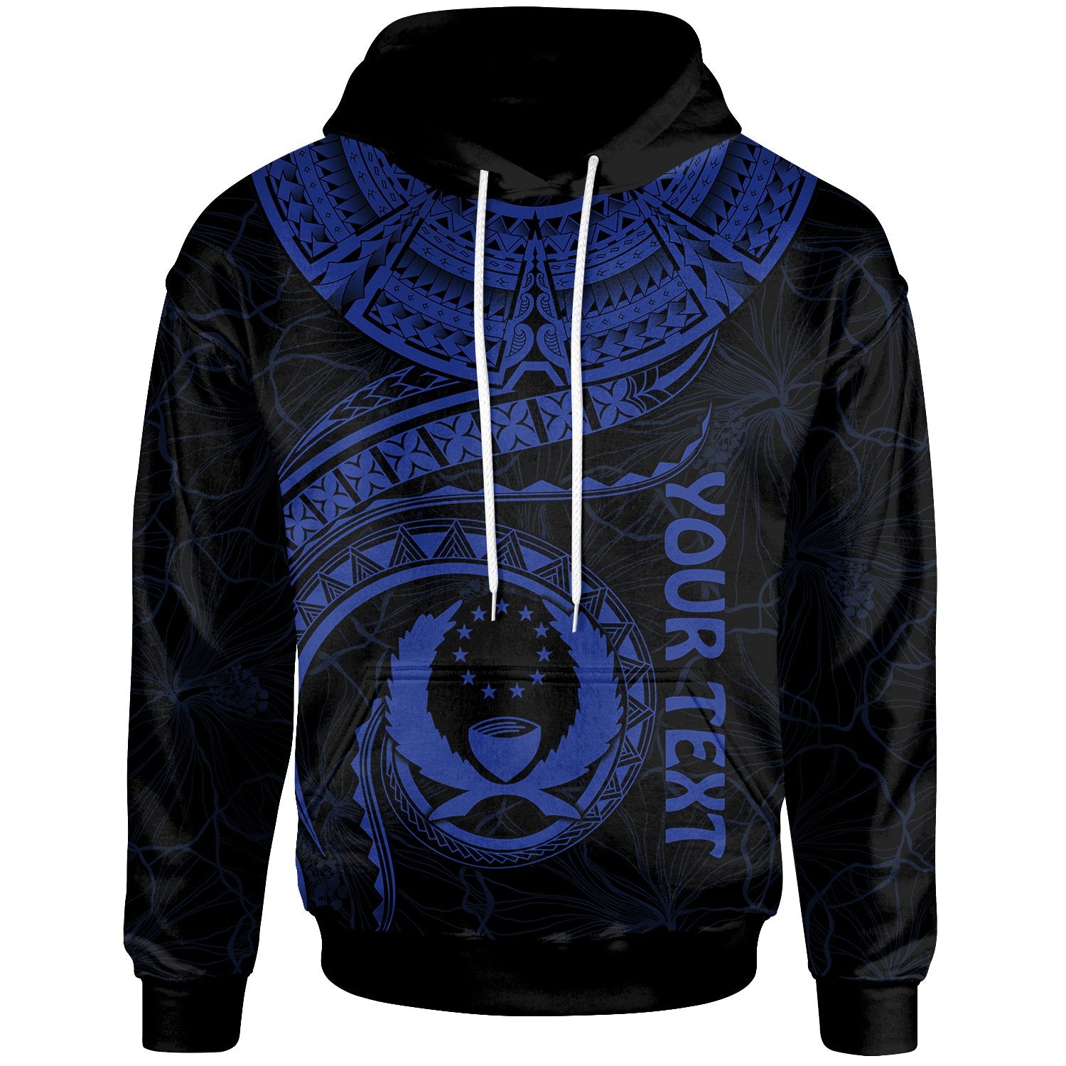 Pohnpei Polynesian Custom Hoodie Pohnpei Waves (Blue) Unisex Blue - Polynesian Pride