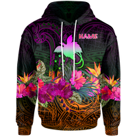 Papua New Guinea Custom Hoodie Summer Hibiscus Unisex Reggae - Polynesian Pride