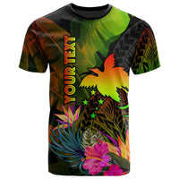 Papua New Guinea Polynesian Custom T Shirt Hibiscus and Banana Leaves Unisex Reggae - Polynesian Pride