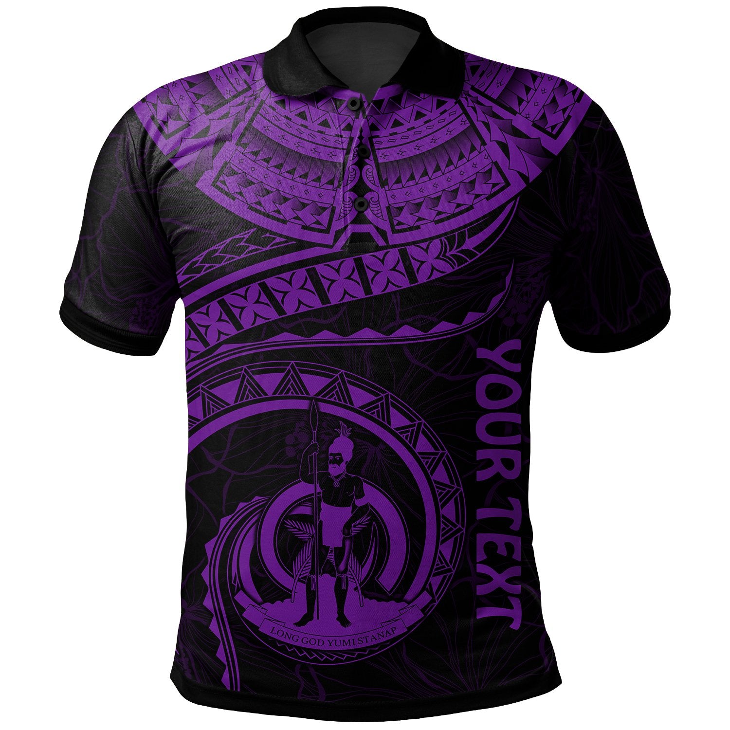 Vanuatu Polynesian Custom Polo Shirt Vanuatu Waves (Purple) Unisex Purple - Polynesian Pride