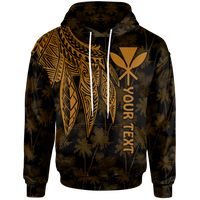 Polynesian Hawaii Kanaka Maoli Custom Hoodie Polynesian Wings (Golden) Unisex Golden - Polynesian Pride