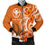 Custom Hawaii Personalised Men's Bomber Jacket - Hawaiian Spirit Orange - Polynesian Pride