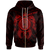 American Samoa Polynesian Custom Zip up Hoodie Vintage Polynesian Turtle (Red) Unisex Black - Polynesian Pride