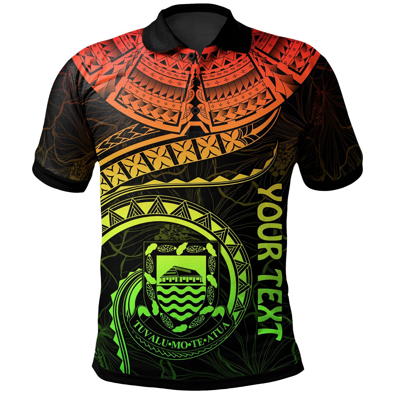 Tuvalu Polynesian Custom Polo Shirt Tuvalu Waves (Reggae) Unisex Reggae - Polynesian Pride