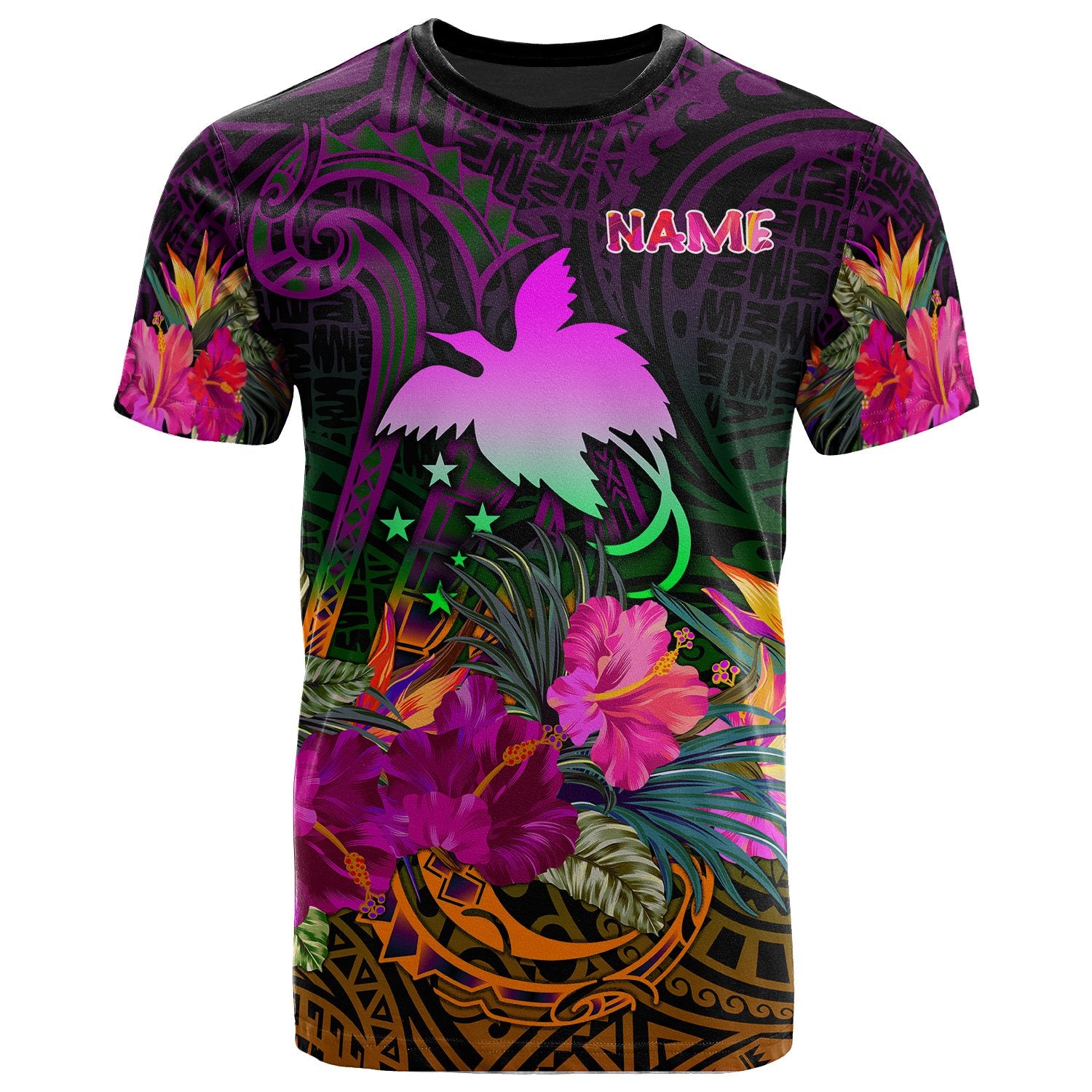 Papua New Guinea Custom T Shirt Summer Hibiscus Unisex Reggae - Polynesian Pride