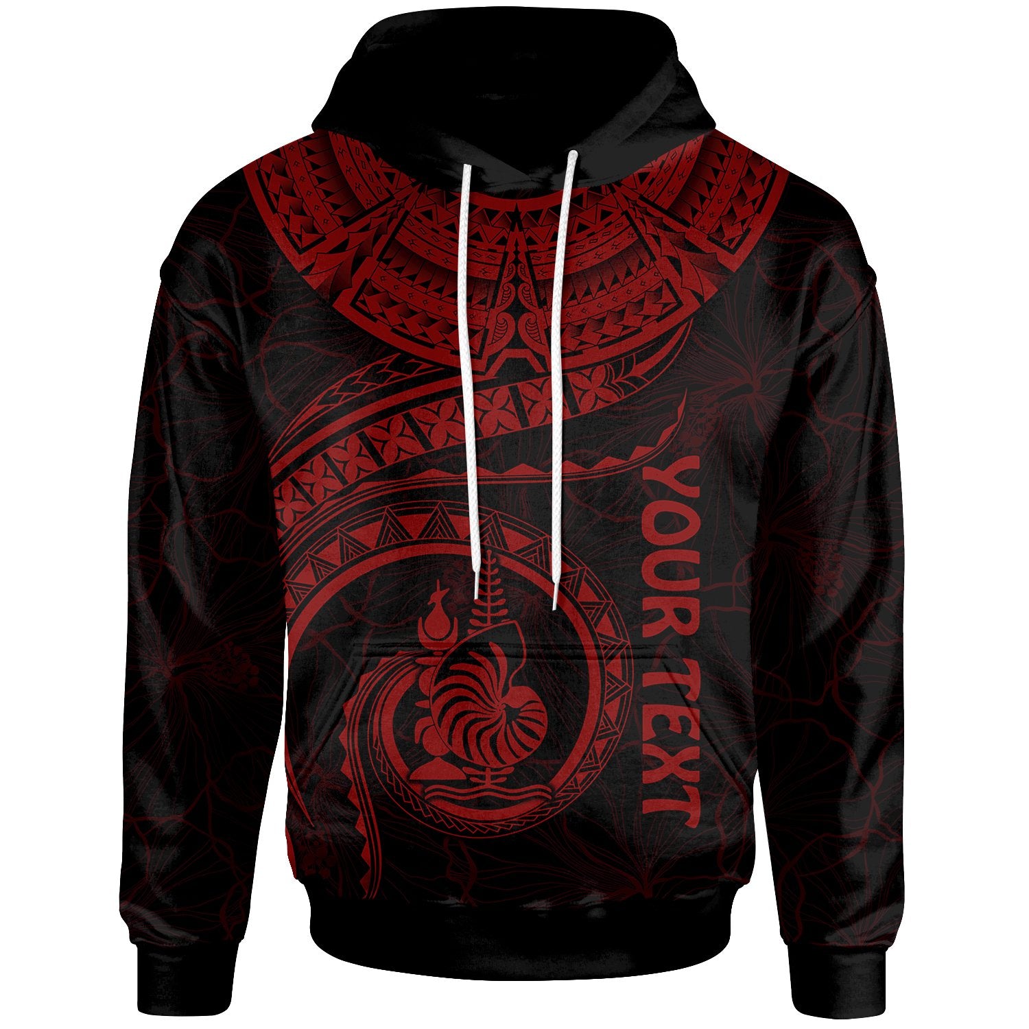 New Caledonia Polynesian Custom Hoodie New Caledonia Waves (Red) Unisex Red - Polynesian Pride