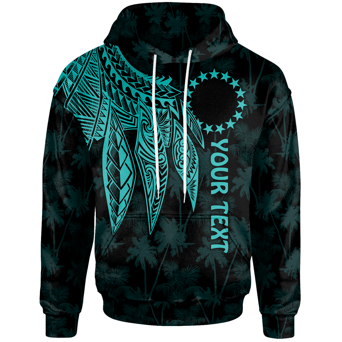 Cook Islands Custom Hoodie Polynesian Wings (Turquoise) Unisex Turquoise - Polynesian Pride