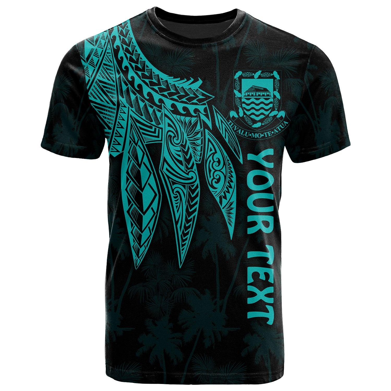 Tuvalu Custom T Shirt Polynesian Wings (Turquoise) Unisex Turquoise - Polynesian Pride