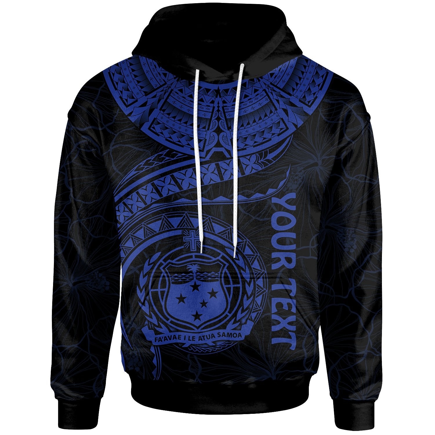 Polynesian Samoa Custom Hoodie Samoan Waves (Blue) Unisex Blue - Polynesian Pride