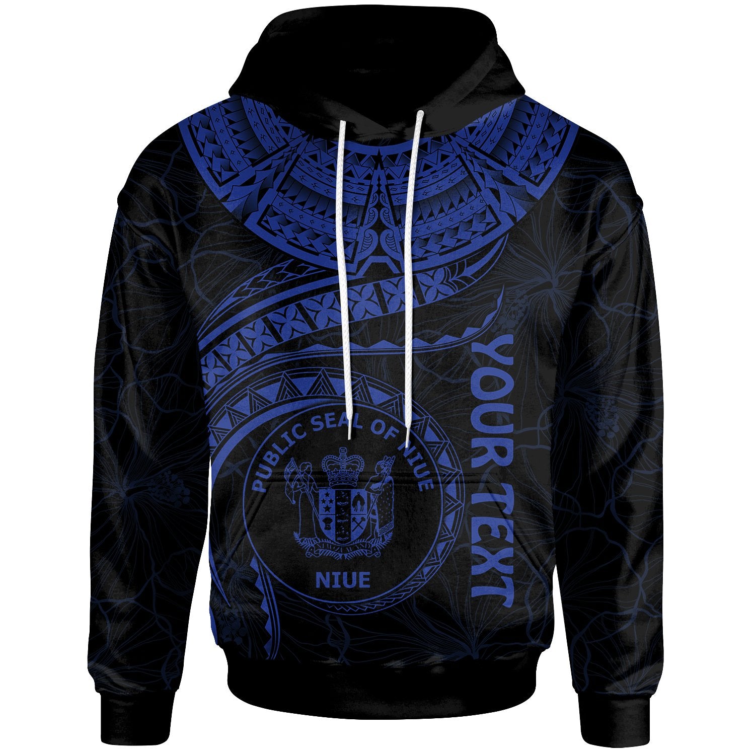 Niue Polynesian Custom Hoodie Niue Waves (Blue) Unisex Blue - Polynesian Pride