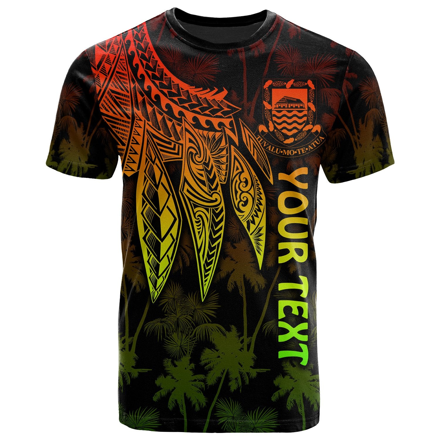 Tuvalu Custom T Shirt Polynesian Wings (Reggae) Unisex Reggae - Polynesian Pride