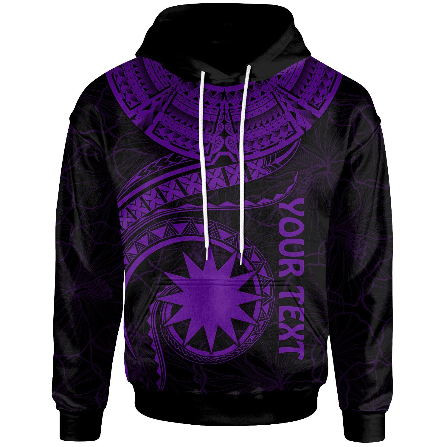 Nauru Polynesian Custom Hoodie Nauru Waves (Purple) Unisex Purple - Polynesian Pride