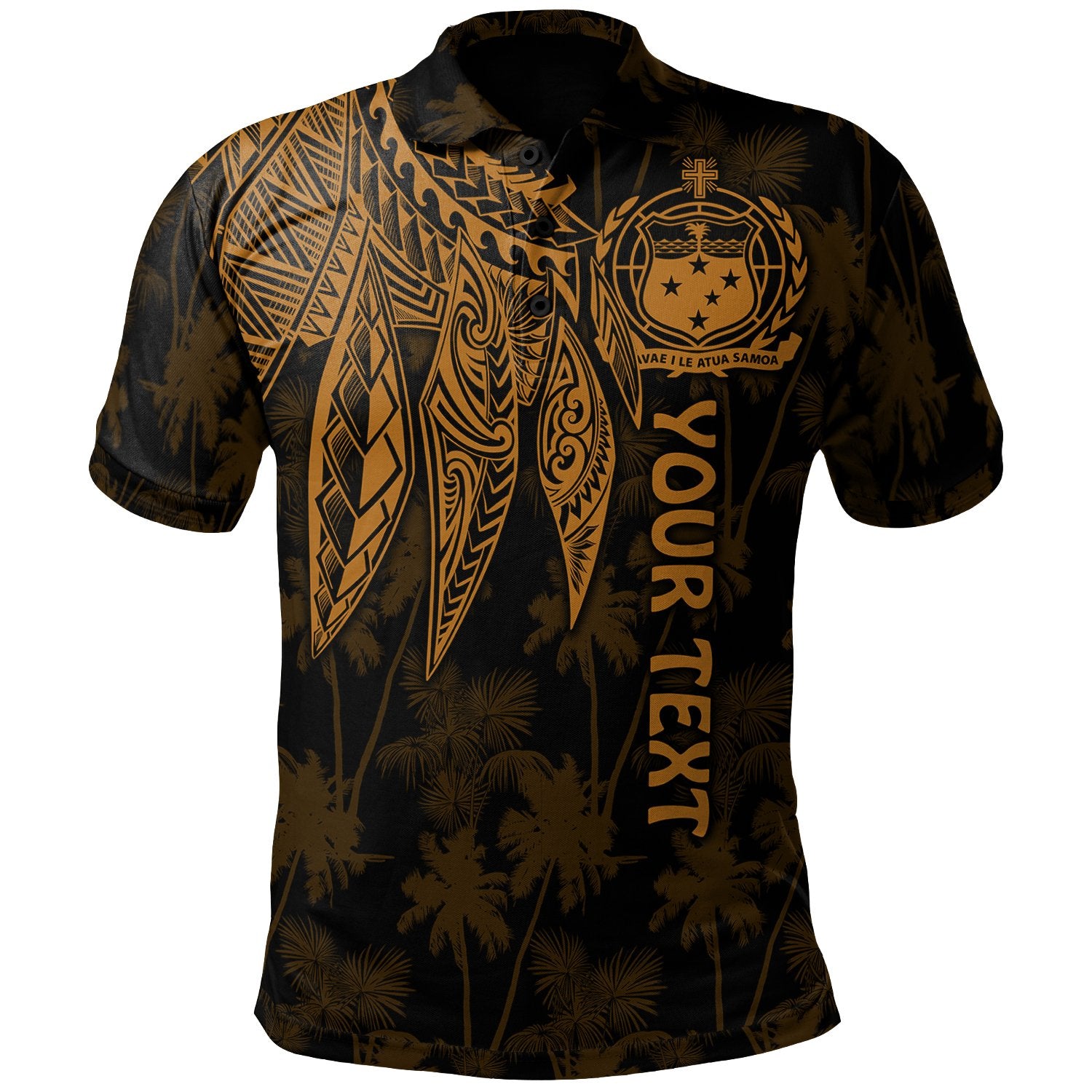 Samoa Custom Polo Shirt Polynesian Wings (Golden) Unisex Golden - Polynesian Pride