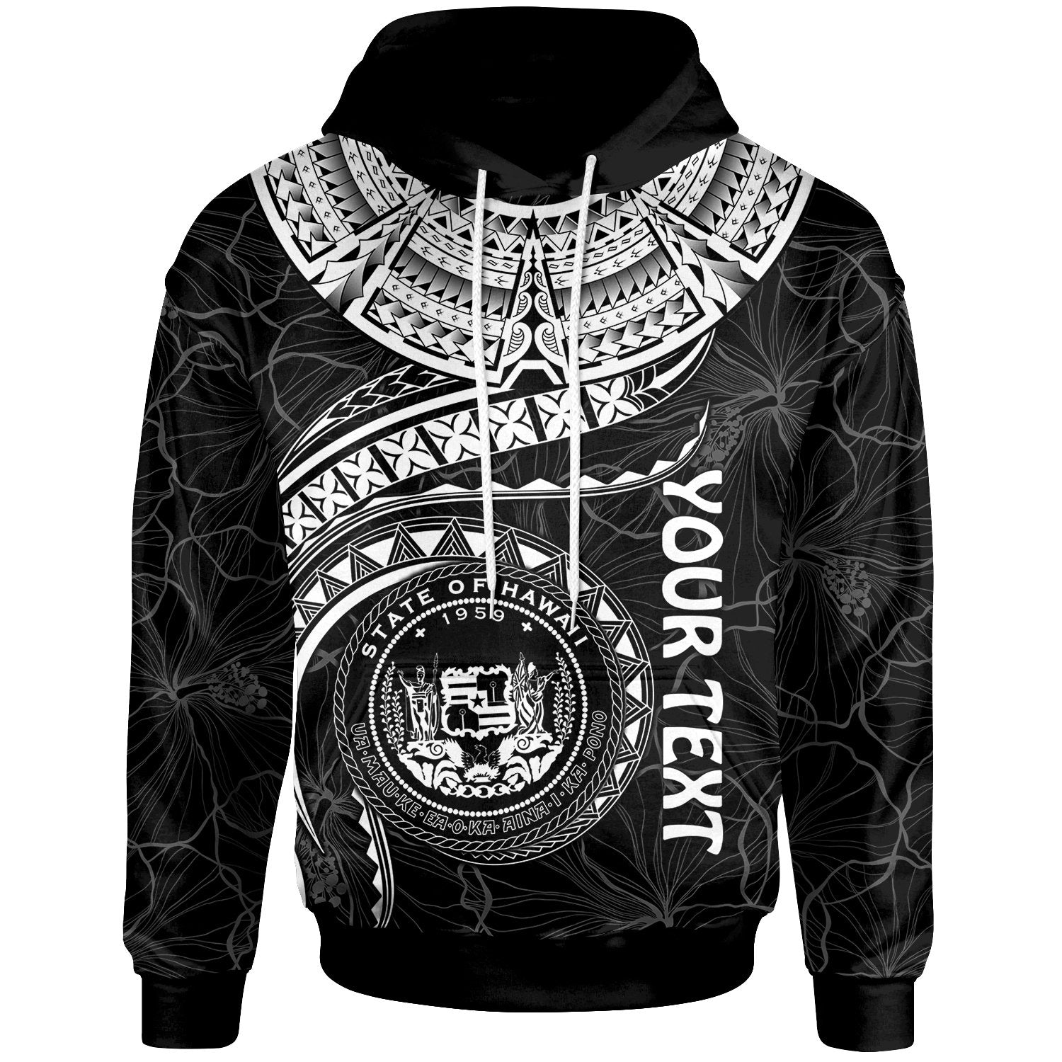 Polynesian Hawaii Custom Hoodie Hawaiian Waves (White) Unisex White - Polynesian Pride