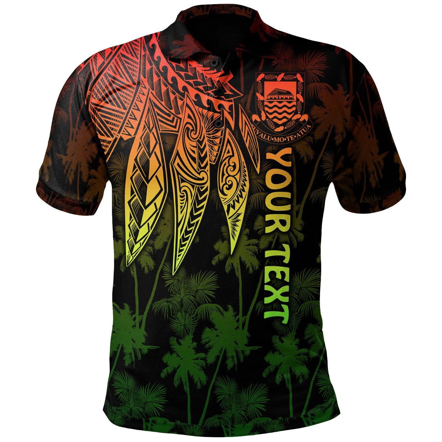 Tuvalu Custom Polo Polynesian Wings (Reggae) Unisex Reggae - Polynesian Pride