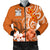 Custom Fiji Personalised Men's Bomber Jacket - Fijian Spirit Orange - Polynesian Pride