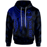 Guam Custom Hoodie Polynesian Wings (Blue) Unisex Blue - Polynesian Pride