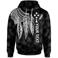 Kosrae Custom Hoodie Polynesian Wings (White) Unisex White - Polynesian Pride
