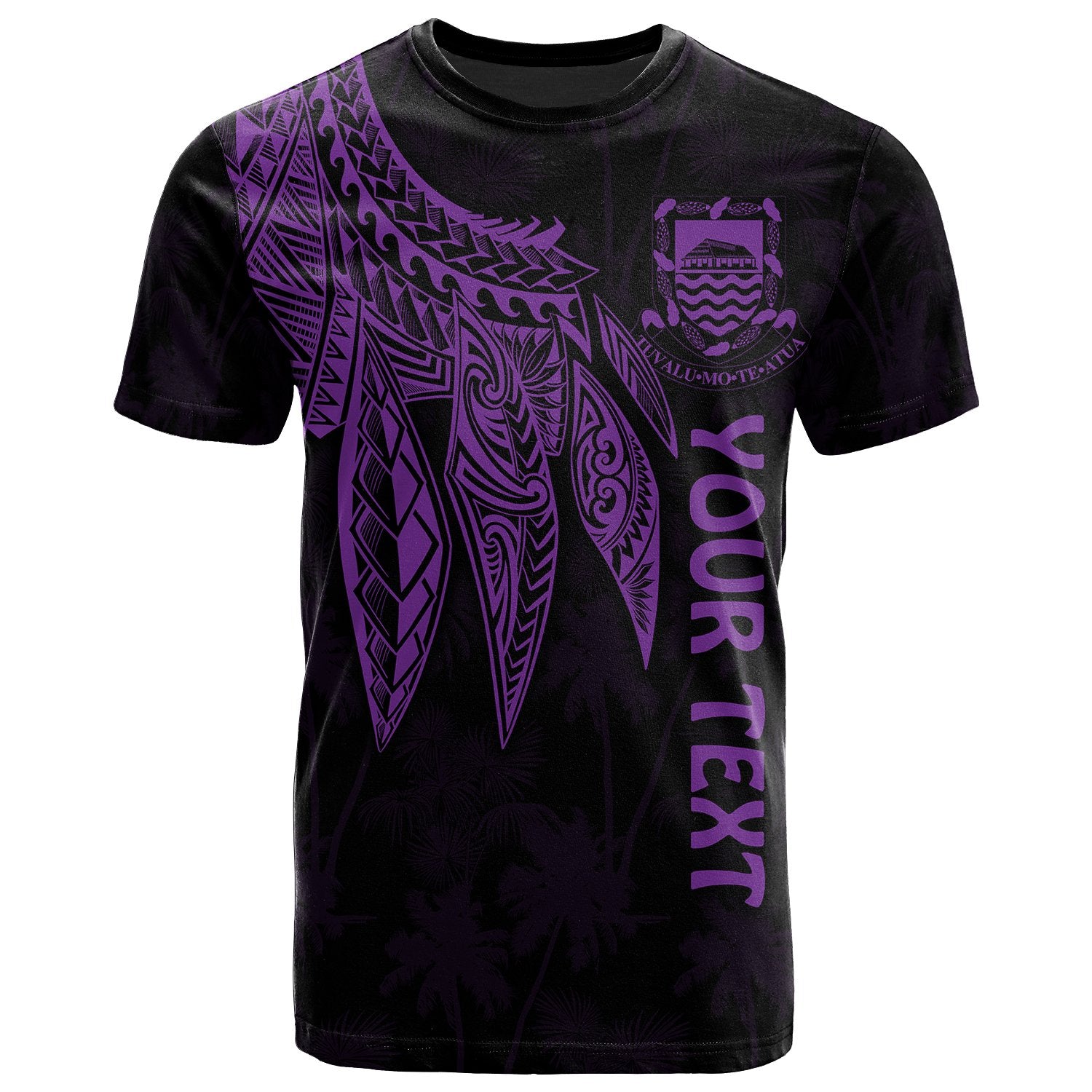 Tuvalu Custom T Shirt Polynesian Wings (Purple) Unisex Purple - Polynesian Pride