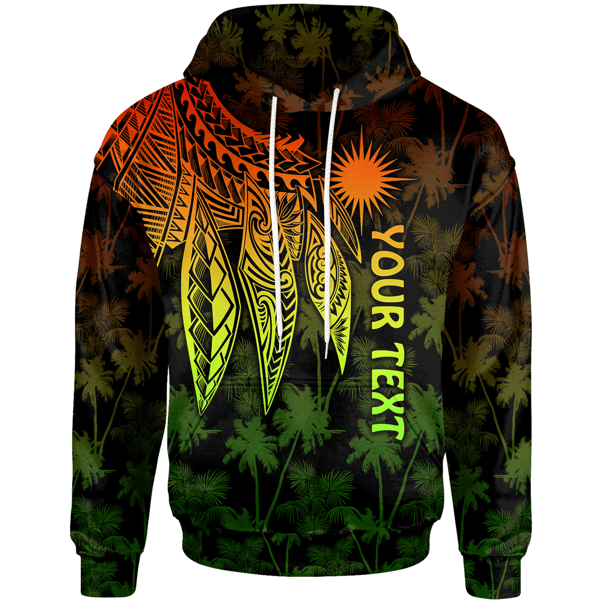 Marshall Islands Custom Hoodie Polynesian Wings (Reggae) Unisex Reggae - Polynesian Pride